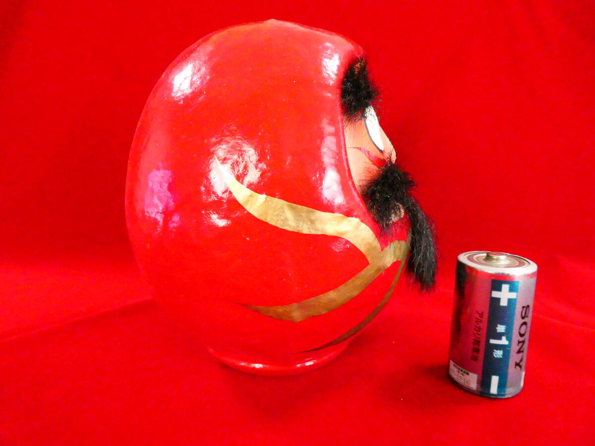 美品　当時物　元祖　静岡張子　毛付だるま　髭だるま　沢屋　9号　静岡市　箱付　郷土玩具　張子_画像5