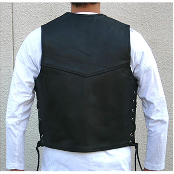 HEAVY オイルレザーベスト ブラック（42インチ）VEST (HVO-01)メンズ_画像6