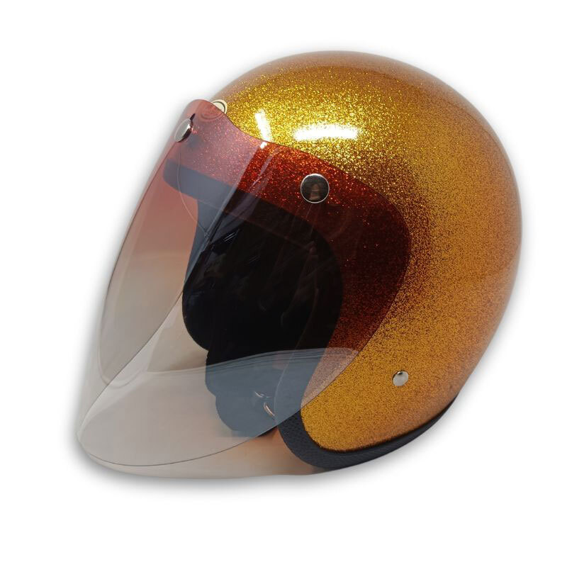 RIDEZ デッドストック ヘルメットシールド 固定式シールド フラッシュミラー+グラデーション パーシモン UVカット_画像2