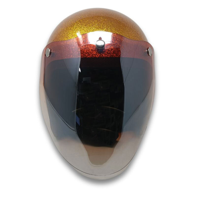 RIDEZ デッドストック ヘルメットシールド 固定式シールド フラッシュミラー+グラデーション パーシモン UVカット_画像3