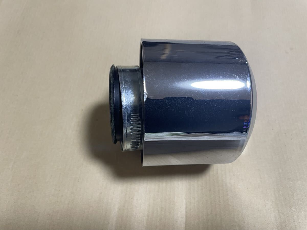 ☆汎用品　カバー付きパワーフィルター　35mm　ストレートタイプ　メッキ　全天候型　送料込み（定形外郵便のみ）_画像1