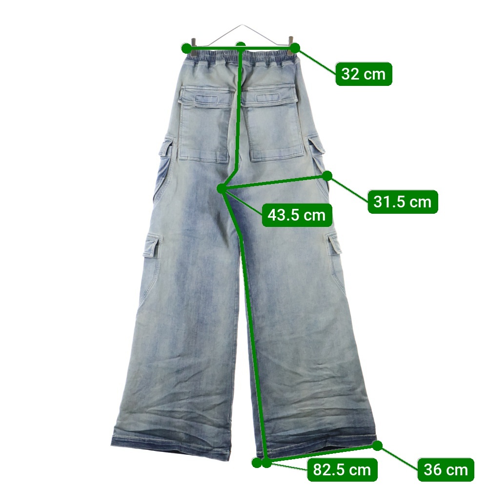 DRKSHDW ダークシャドウ DOUBLE CARGO JUMBO BELAS DS02D2324-SKY ダブルカーゴジャンボベラパンツ インディゴ_画像9