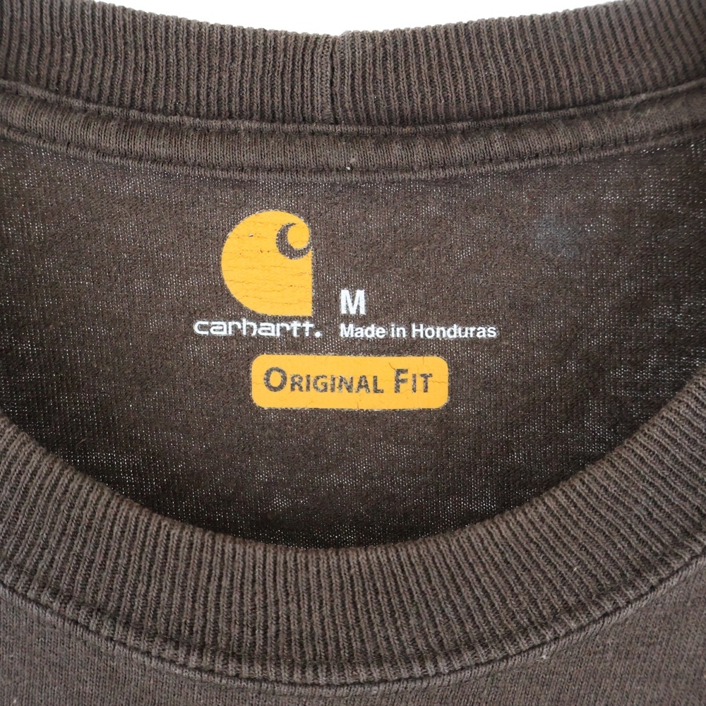 CARHARTT カーハート フロントワンポイントロゴ刺?ポケット クルーネック半袖Tシャツカットソー ブラウン_画像7
