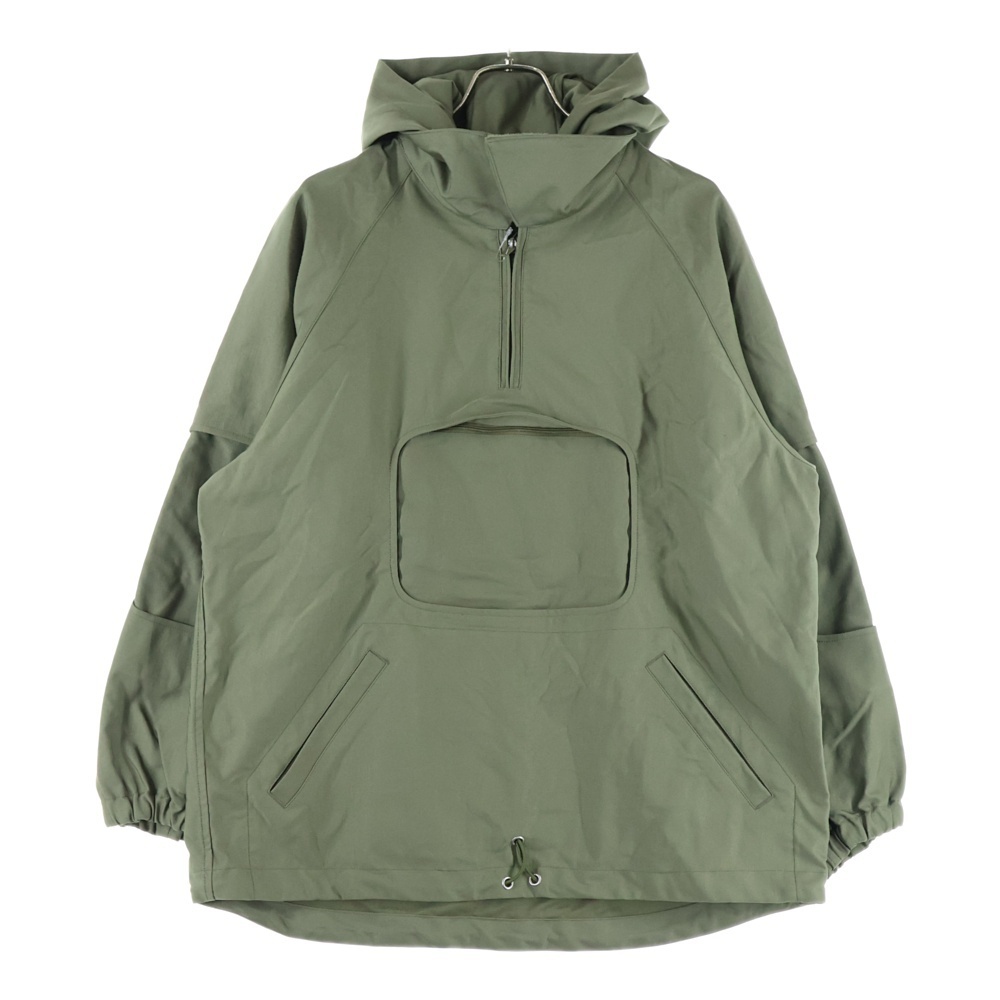 PHINGERIN フィンガリン WINDOW PARKA ウィンドーパーカー フード付 ハーフジッップジャケット カーキ PD-212-JK-081_画像1