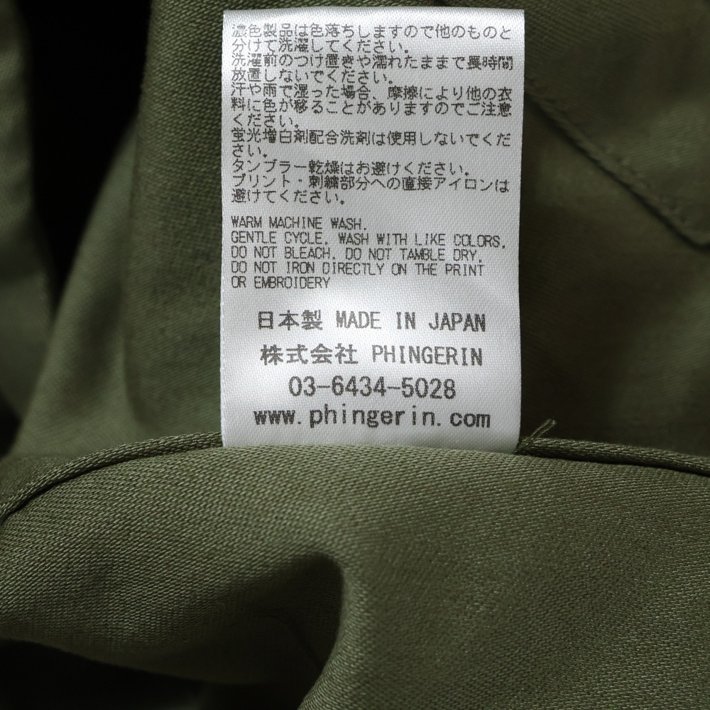 PHINGERIN フィンガリン WINDOW PARKA ウィンドーパーカー フード付 ハーフジッップジャケット カーキ PD-212-JK-081_画像8
