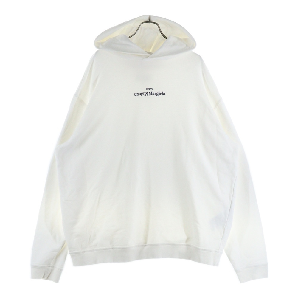 Maison Margiela 10 メゾン マルジェラ 22AW Logo Hoodie ロゴ刺繍 プルオーバースウェットパーカー フーディー ホワイト S50GU0167 S25503_画像1