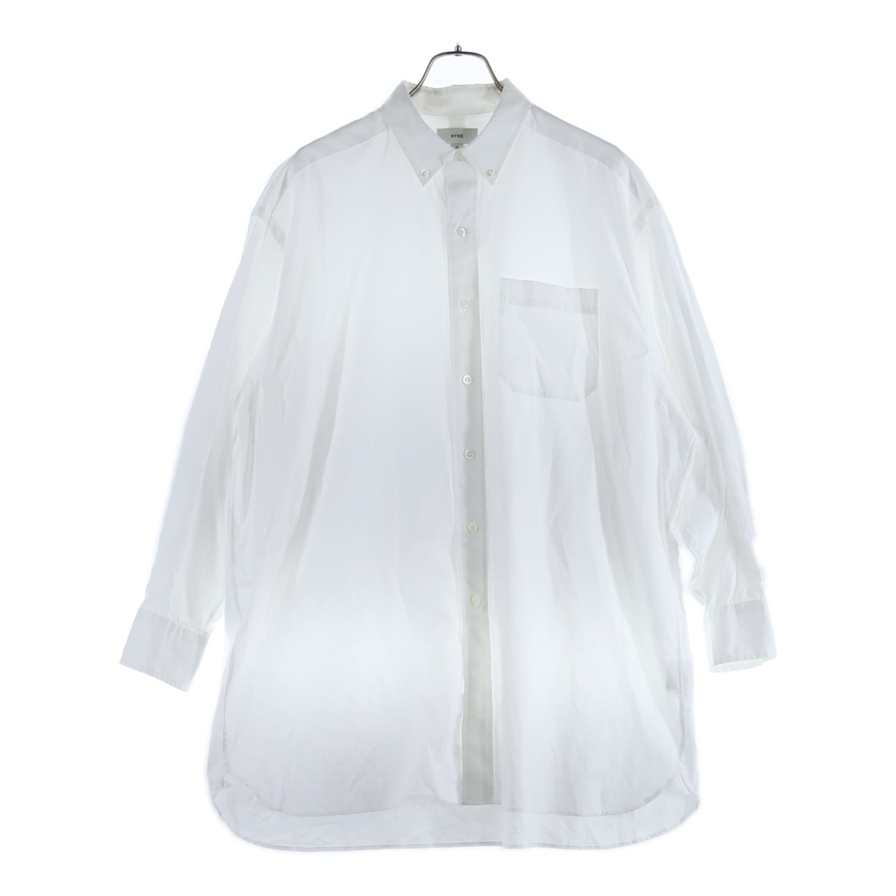 HYKE (ハイク) 24SS オーバーサイズコットン長袖シャツ ホワイト 241-15209 008_画像1