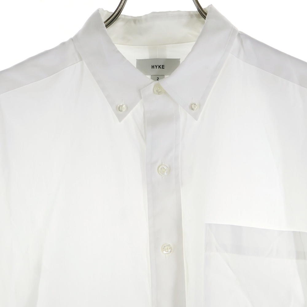 HYKE (ハイク) 24SS オーバーサイズコットン長袖シャツ ホワイト 241-15209 008_画像3