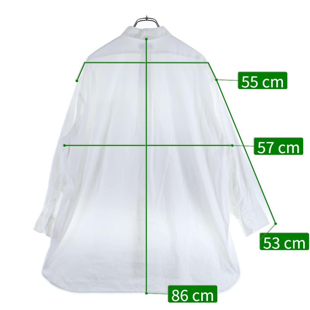 HYKE (ハイク) 24SS オーバーサイズコットン長袖シャツ ホワイト 241-15209 008_画像9