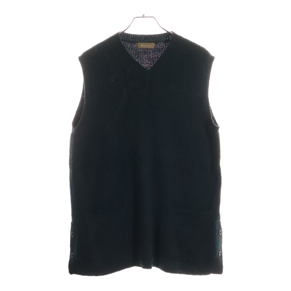 Y's for men ワイズフォーメン 18SS Vネック プルオーバー ダブル ポケット ニット ベスト MW-K38-603 グリーン_画像1