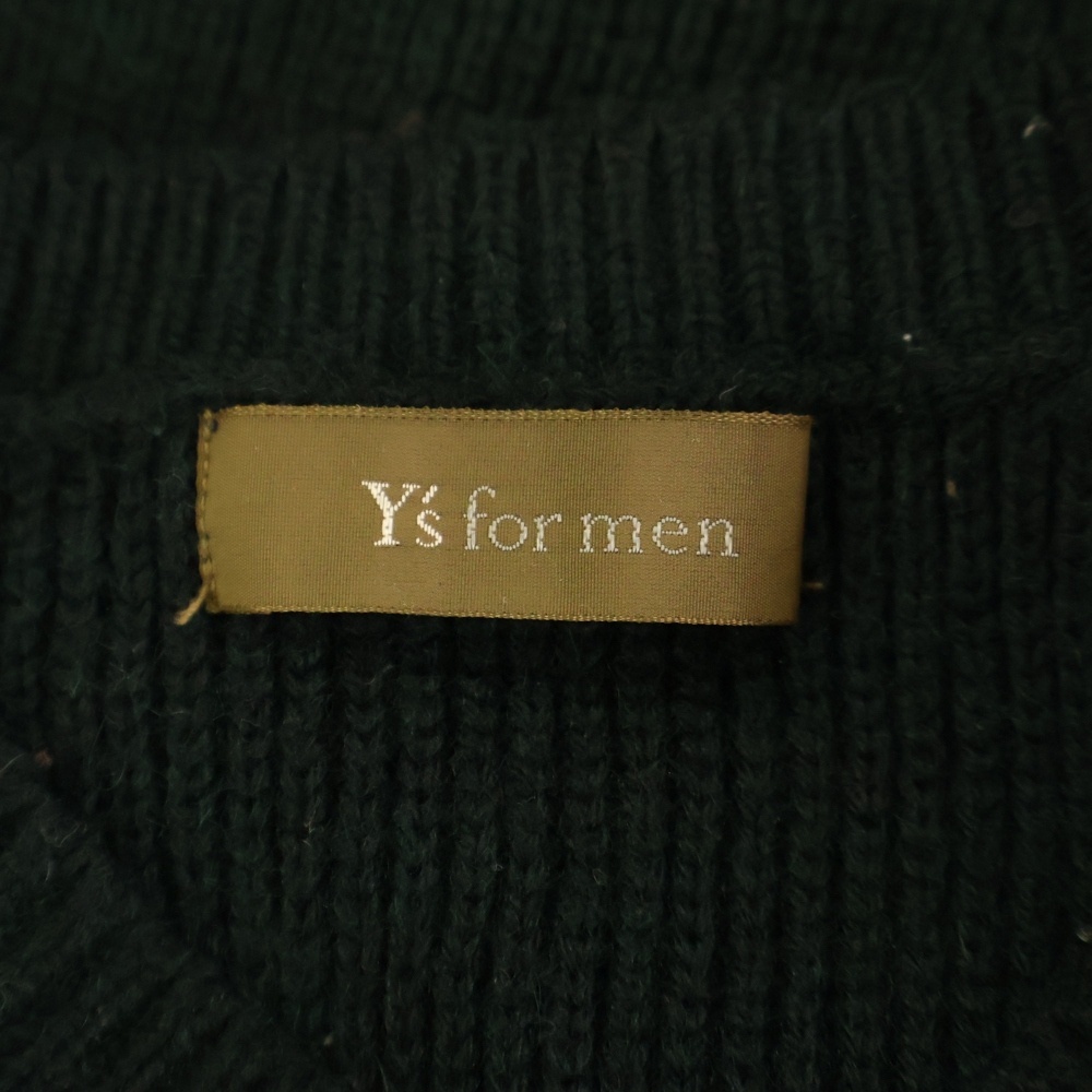 Y's for men ワイズフォーメン 18SS Vネック プルオーバー ダブル ポケット ニット ベスト MW-K38-603 グリーン_画像7