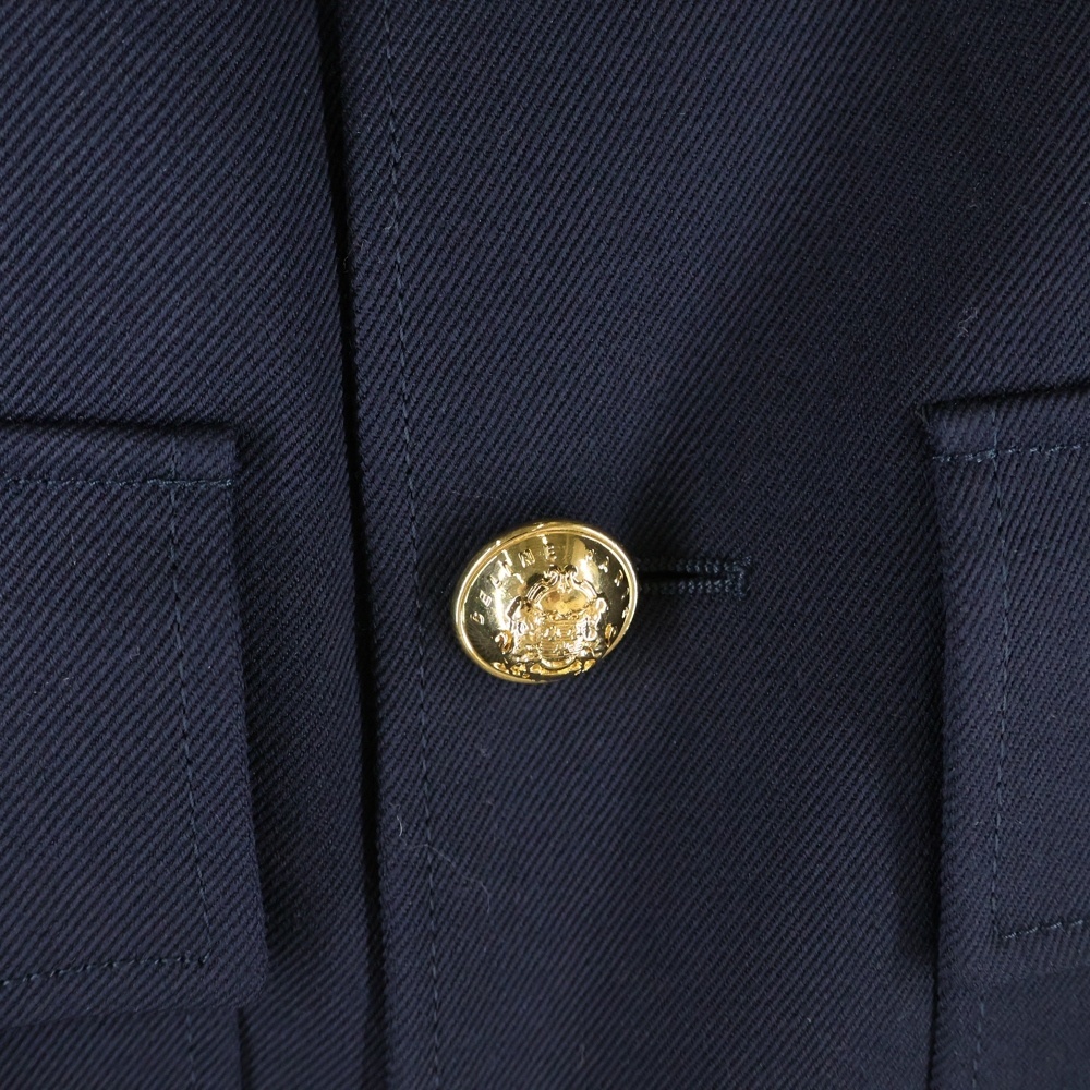 CELINE セリーヌ ウール オフィサーサファリ ジャケットブルゾン ネイビー レディース 2V34G092D_画像5