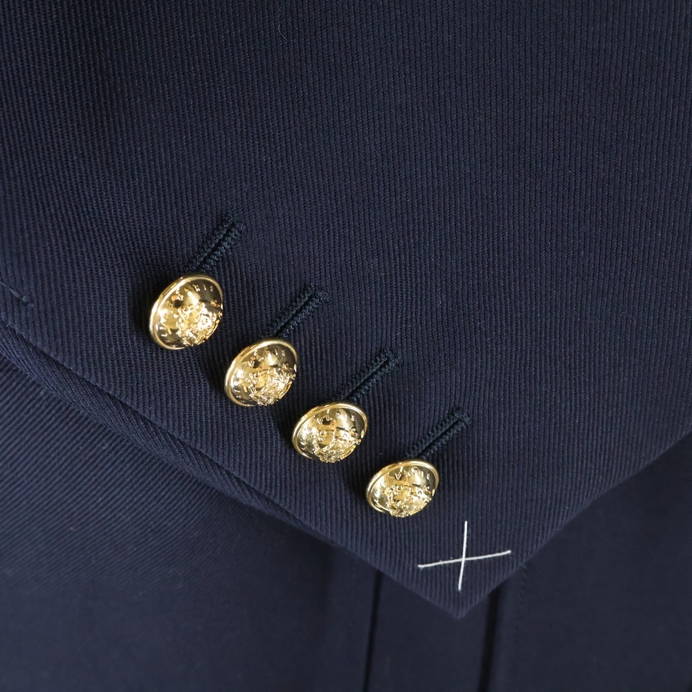 CELINE セリーヌ ウール オフィサーサファリ ジャケットブルゾン ネイビー レディース 2V34G092D_画像6