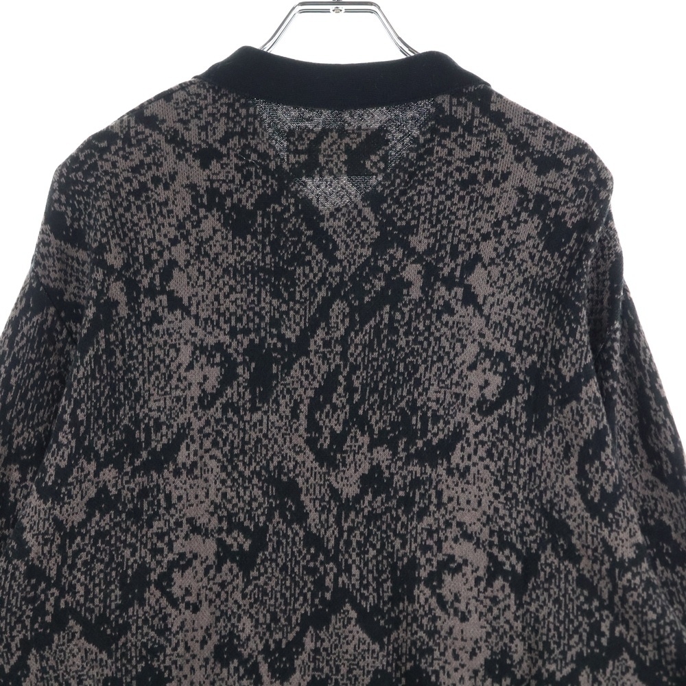 WACKO MARIA ワコマリア 22AW PYTHON KINT POLO SHIRT パイソン柄 長袖ポロシャツ ブラウン 22FW-WMK-KN20_画像4