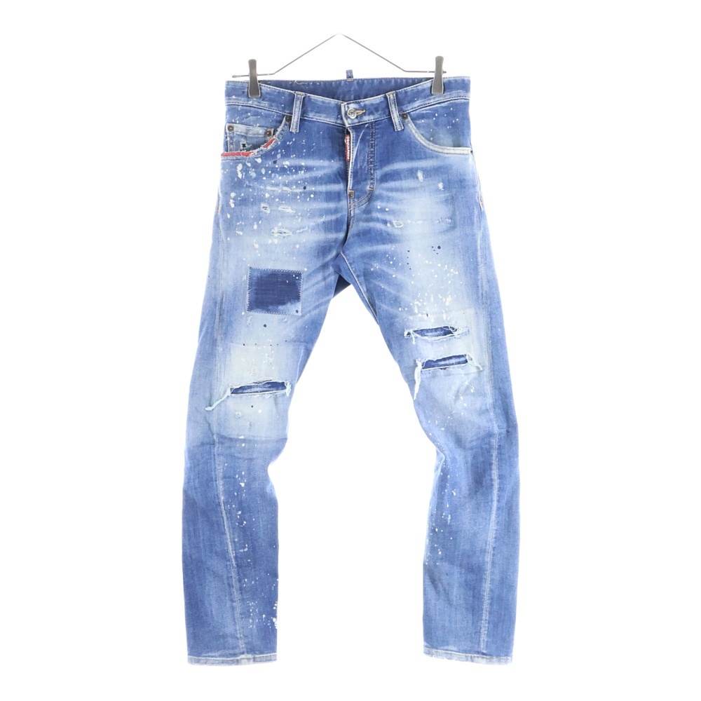 DSQUARED2 ディースクエアード 22AW Sexy Twist Jean ダメージ加工 タイダイスキニーデニムパンツ インディゴ S74GU0644 S25030_画像1