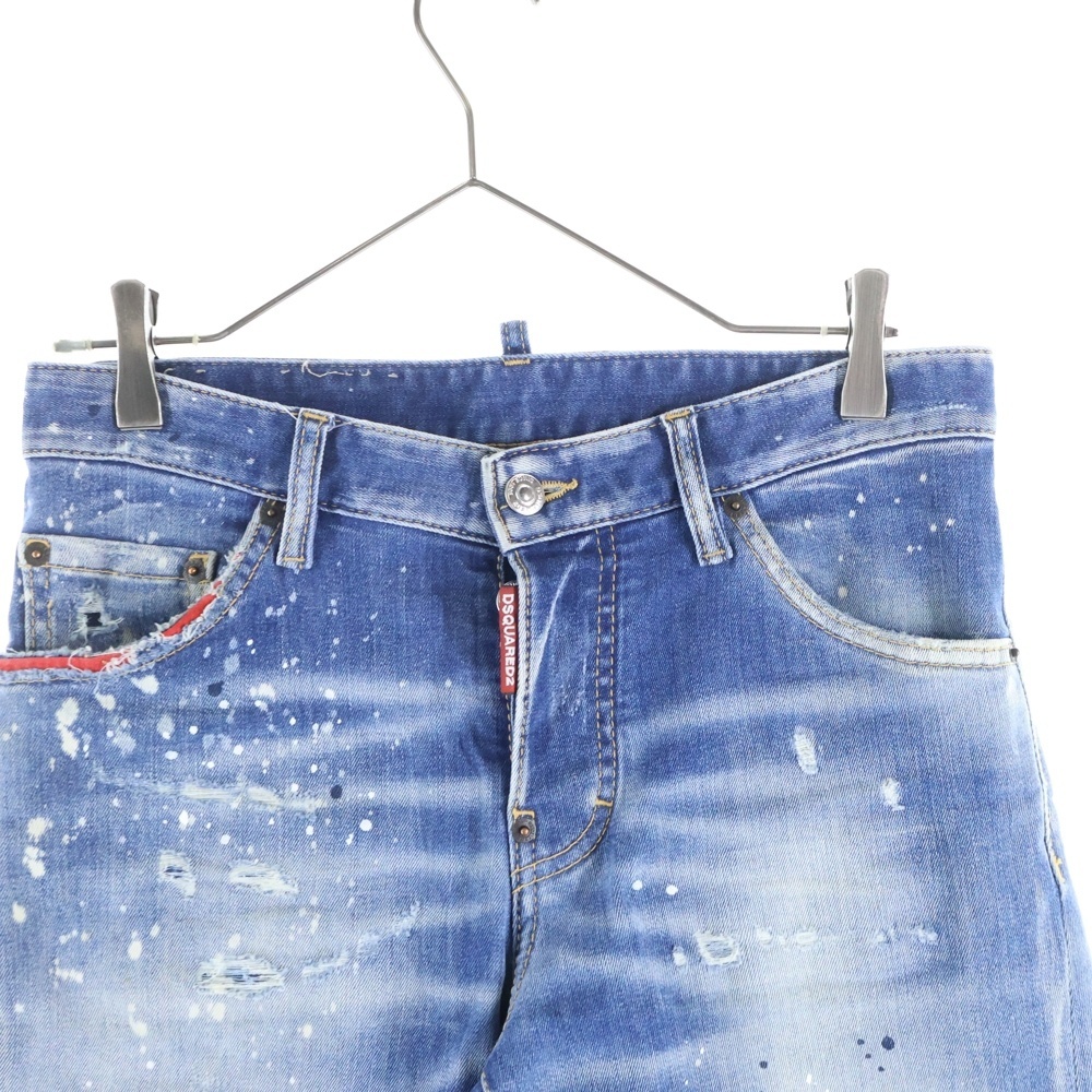 DSQUARED2 ディースクエアード 22AW Sexy Twist Jean ダメージ加工 タイダイスキニーデニムパンツ インディゴ S74GU0644 S25030_画像3