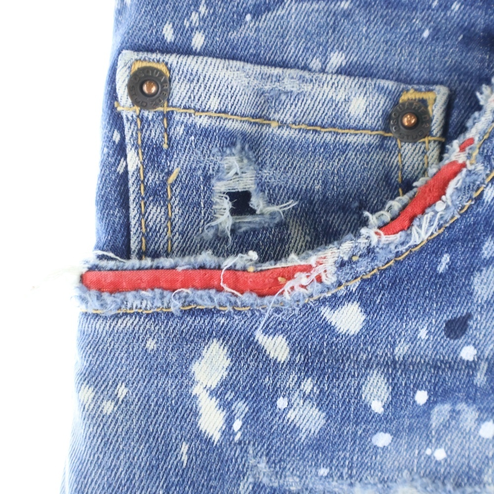 DSQUARED2 ディースクエアード 22AW Sexy Twist Jean ダメージ加工 タイダイスキニーデニムパンツ インディゴ S74GU0644 S25030_画像4