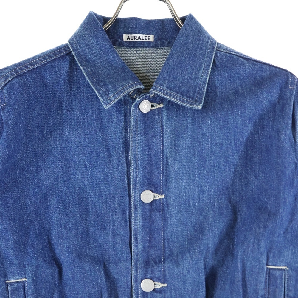AURALEE (オーラリー) 23SS SELVEDGE LIGHT DENIM BLOUSON セルビッジ ライトデニム トラッカージャケット ブルゾン インディゴ A22AB03SD_画像3