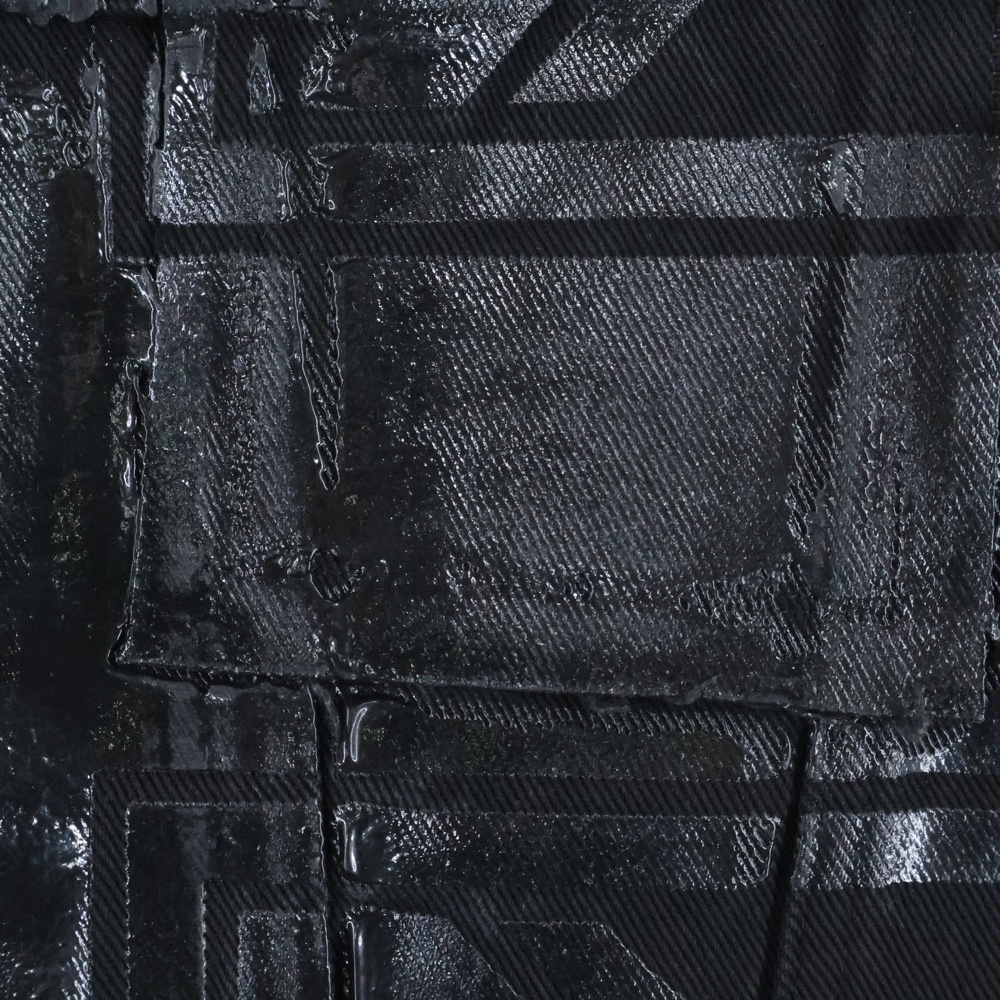 HELMUT LANG ヘルムートラング 90s UNION JACK RUBBER PAINTED DENIM VEST ユニオン ジャック ラバーペイント デニム ベスト ブラック_画像5