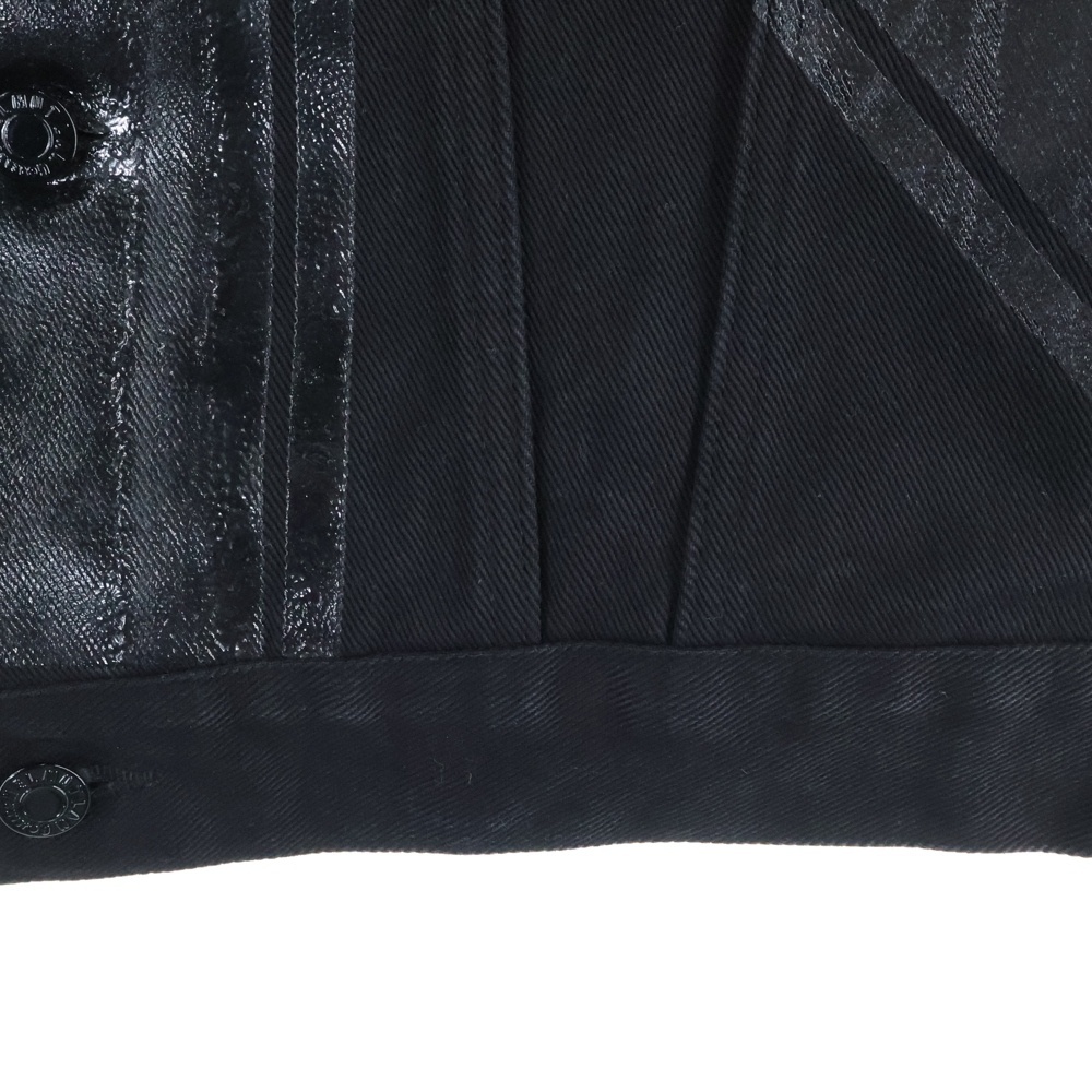 HELMUT LANG ヘルムートラング 90s UNION JACK RUBBER PAINTED DENIM VEST ユニオン ジャック ラバーペイント デニム ベスト ブラック_画像6