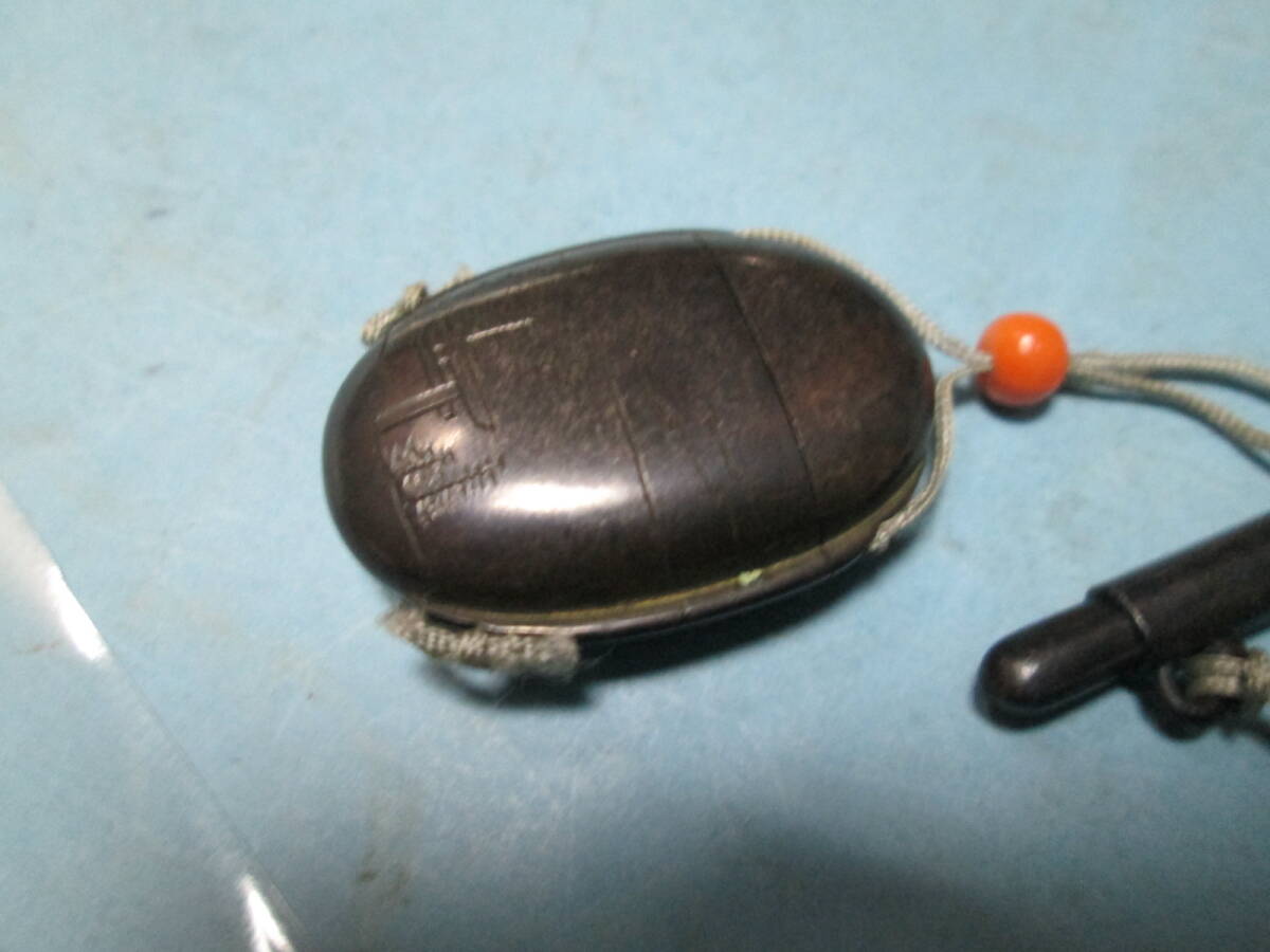 [. туман ].. предмет netsuke серебряный кейс для печати стрела .