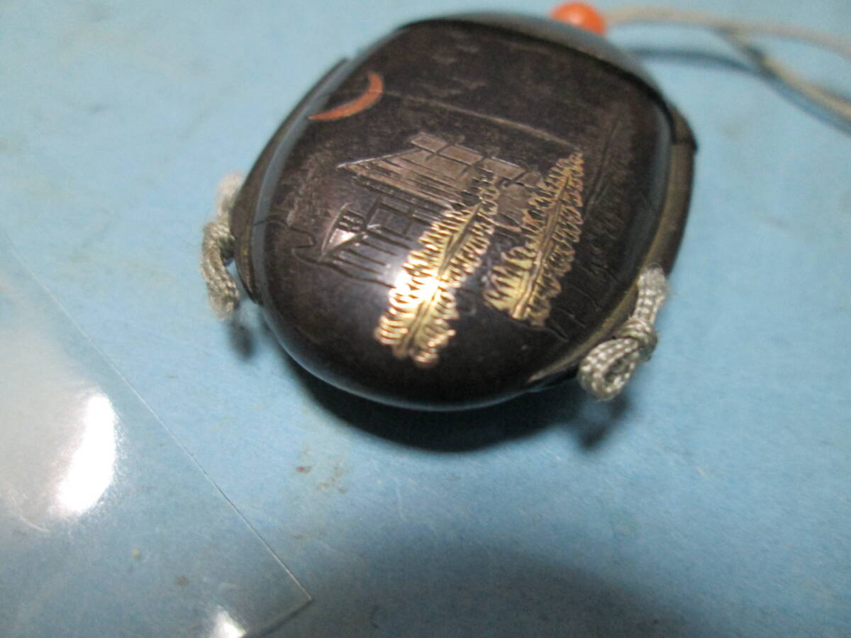 [. туман ].. предмет netsuke серебряный кейс для печати стрела .