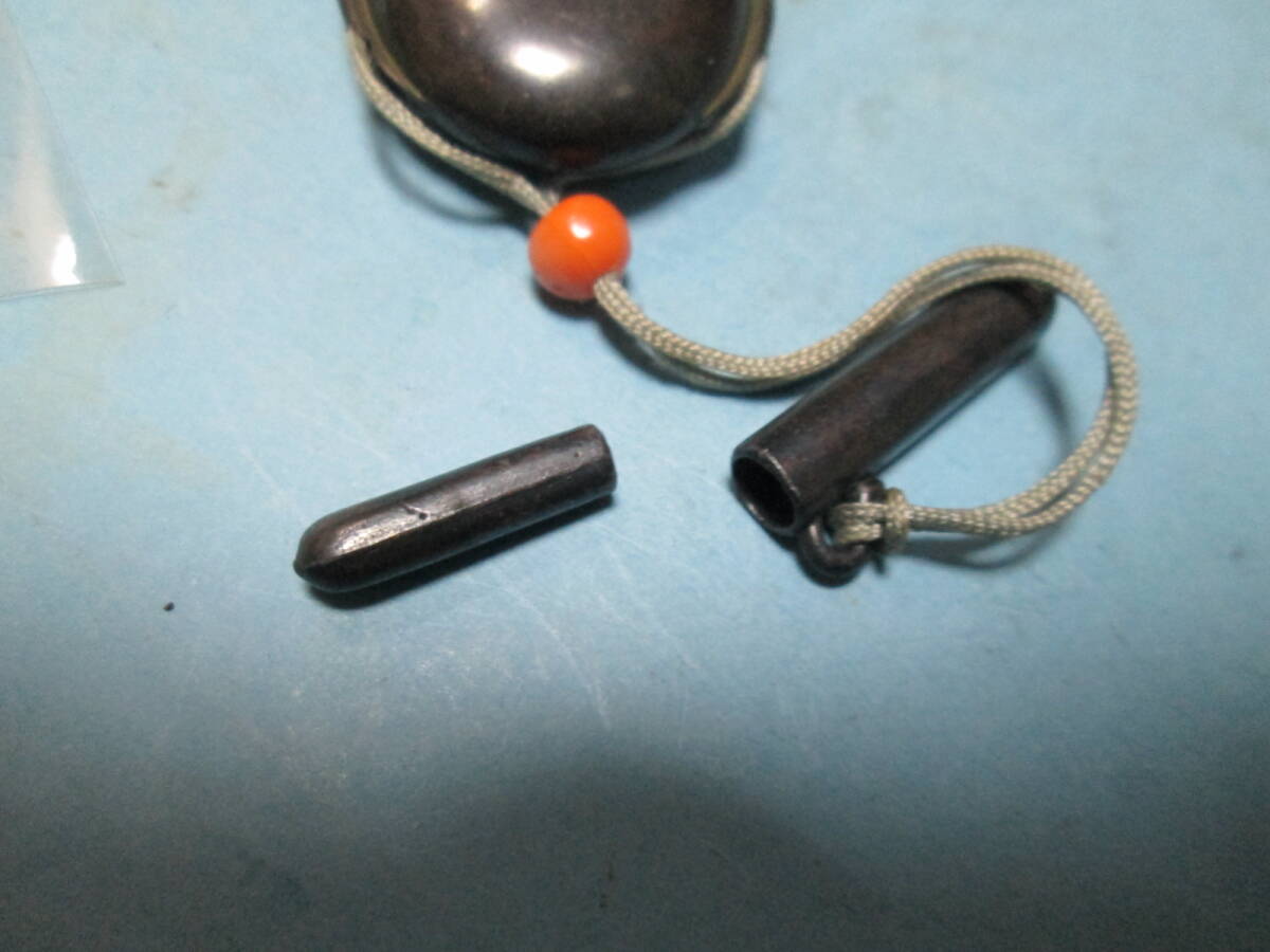 [. туман ].. предмет netsuke серебряный кейс для печати стрела .