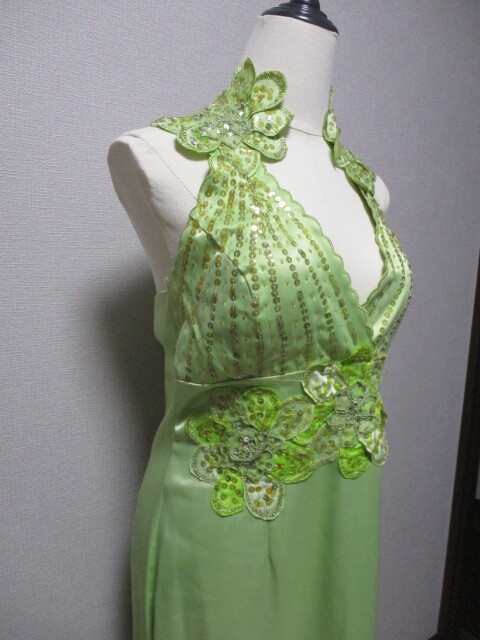 社交ダンス　DRESSIT　光沢黄緑★スパン～ドレス_画像3