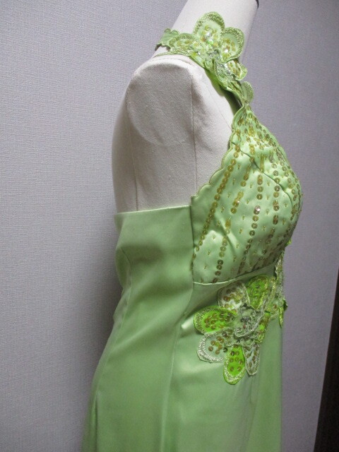 社交ダンス　DRESSIT　光沢黄緑★スパン～ドレス_画像5