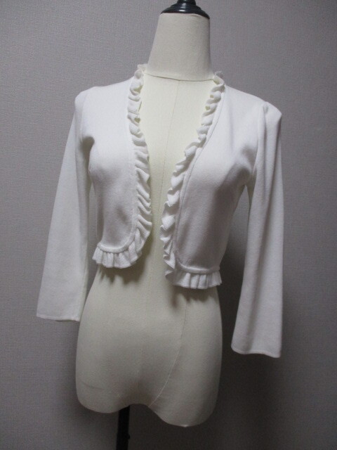 FRANCO　FERRARO　白フリルニット★ボレロ_画像1