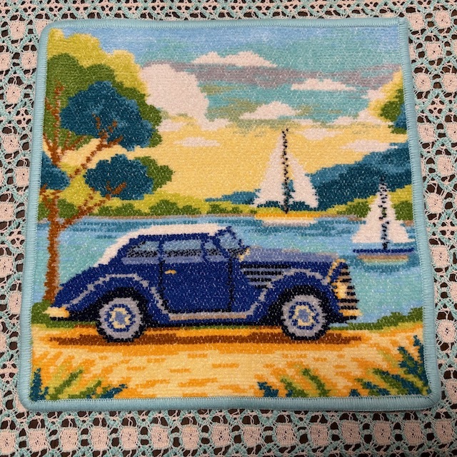 ★新品　フェイラー　FEILER　タオルハンカチ〈Sunset Drive　サンセットドライブ〉Ceramicblue　セラミックブルー　シュニール織_画像1