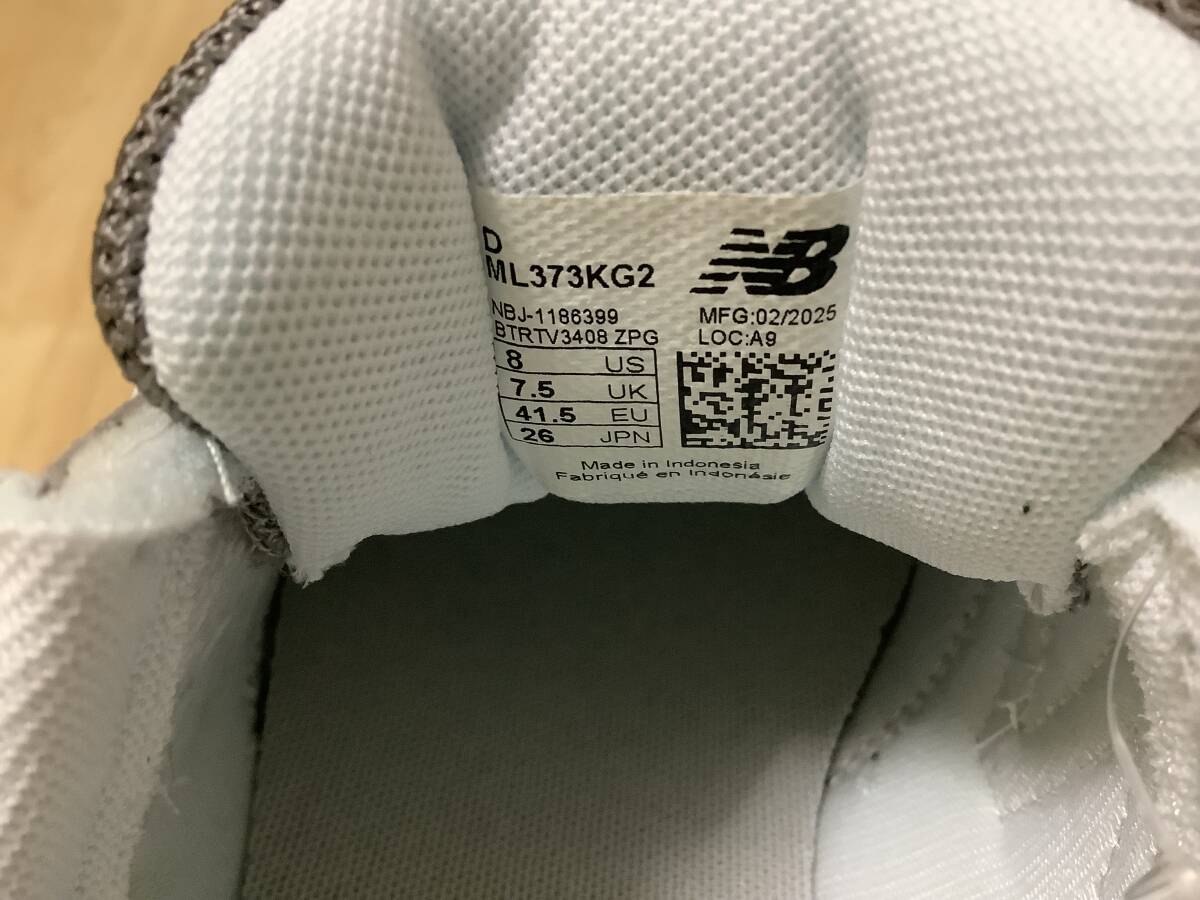 未使用品　ニューバランス ML373 KG2 グレー 26.0cm US8 new balance _画像7