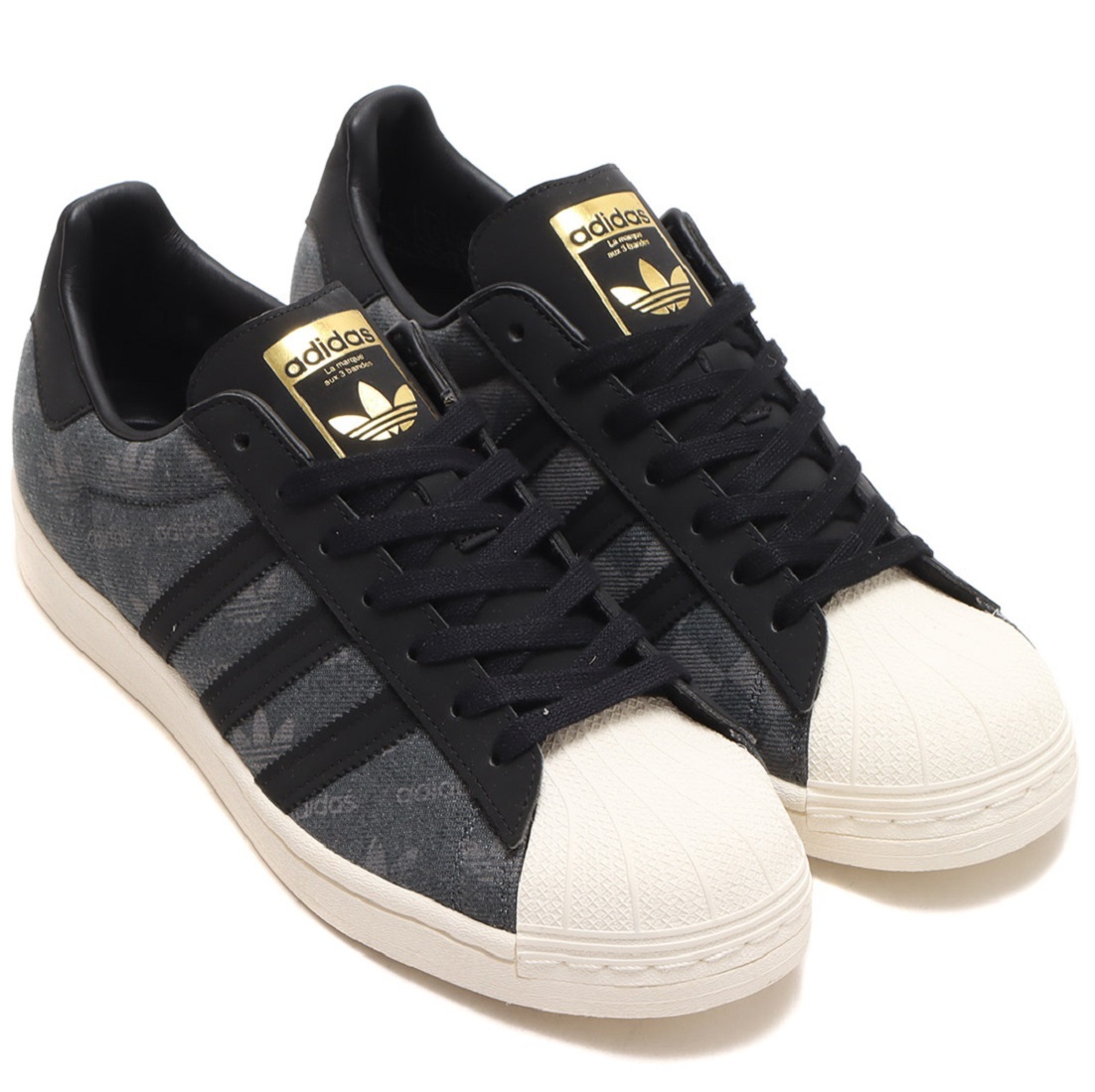  Adidas 27.5cm super Star Denim a Tomos обычная цена 13200 иен серый черный SUPERSTAR DENIM atmos оригиналы 