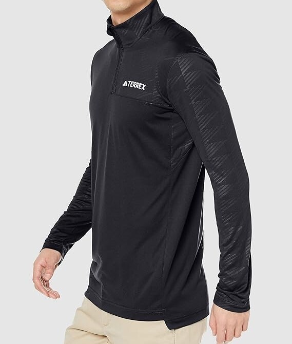 アディダス L テレックス マルチ ハーフジップ ロングスリーブTシャツ 定価8250円 ブラック 長袖 アウトドア ハイキング クライミング _画像5