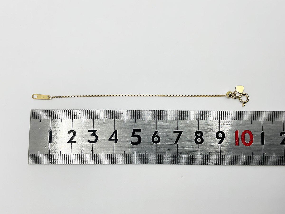 【送料無料】K18 イエローゴールド アジャスター 10cm 750YG フリーアジャスター付き 無段階調整_画像4