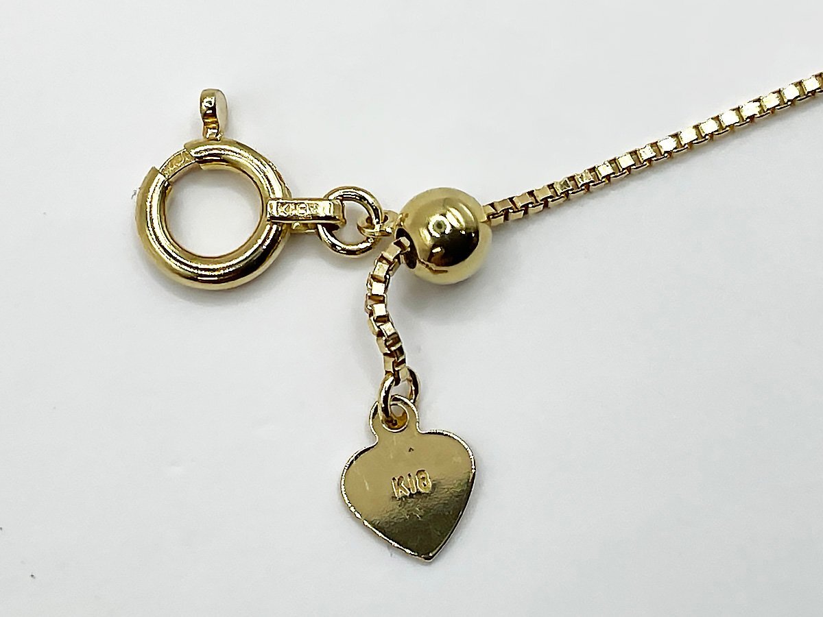 【送料無料】K18 イエローゴールド アジャスター 10cm 750YG フリーアジャスター付き 無段階調整_画像2