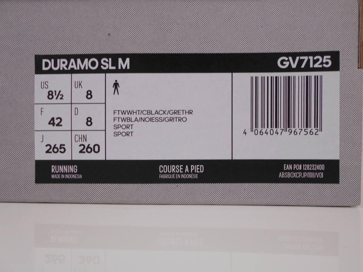 未使用! 送料込! アディダス adidas ランニングシューズ DURAMO SL M GV7125 26.5cm_画像5