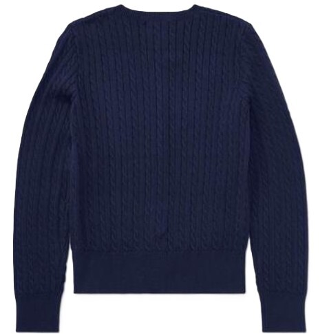 新品タグ付き【ラルフローレン】コットンケーブルニットカーディガン 160cm Girls XL ネイビー 正規品_画像2