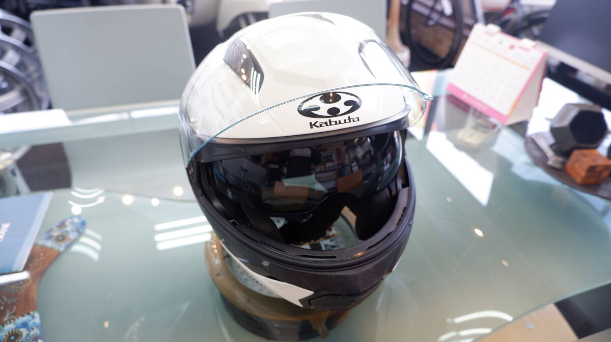KABUTO Ryuki ホワイトメタリック　XLサイズ　中古品【送料無料！】_画像2