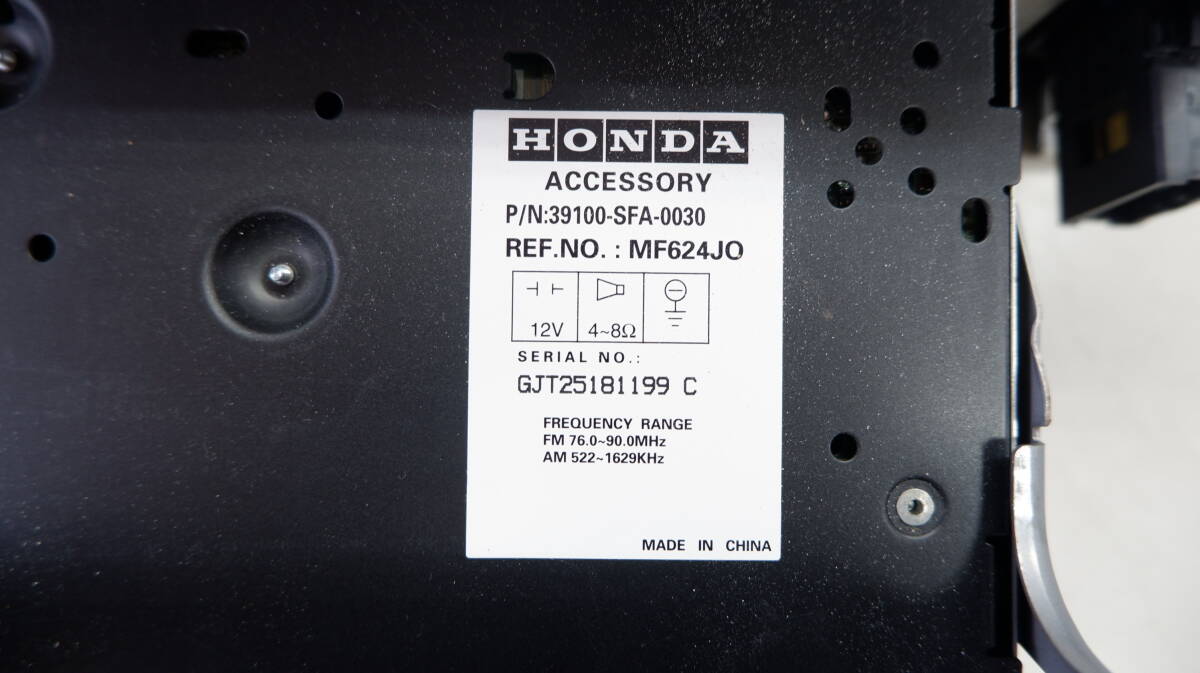 ライフ DBA-JB5 純正 オーディオ CD FM AM デッキ プレイヤー レシーバー 39100-SFA-0030 作動確認済み【送料無料!】_画像2