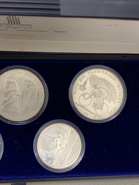 ☆1000円セール☆モスクワオリンピック 1980年 記念銀貨 5枚セット コイン メダル ルーブル 五輪◆33998_画像3
