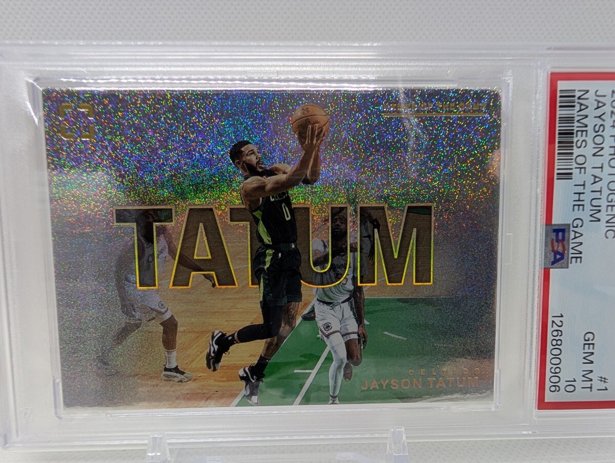2024-25 Panini Photogenic Names of the Game SSP #1 Jayson Tatum PSA 10_画像3