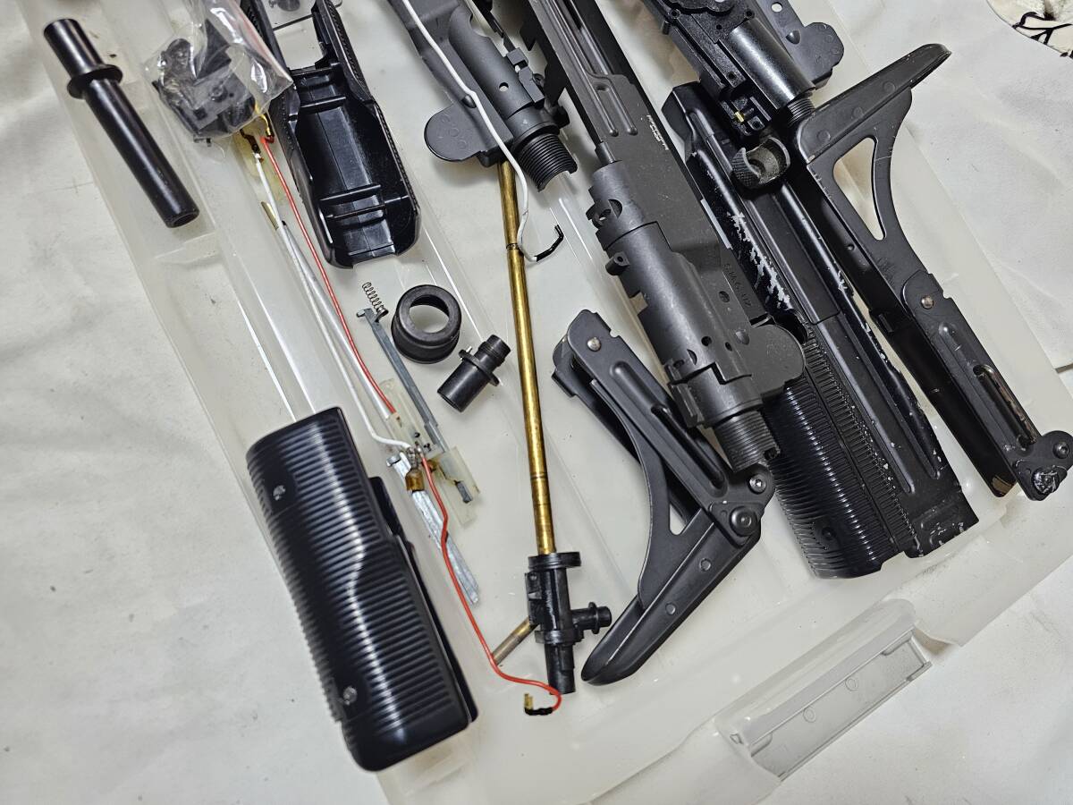  детали Tokyo Marui UZI стандартный электрооружие stock ресивер рукоятка верх покрытие поршень barrel камера и т.п. б/у товар Junk u-ji-