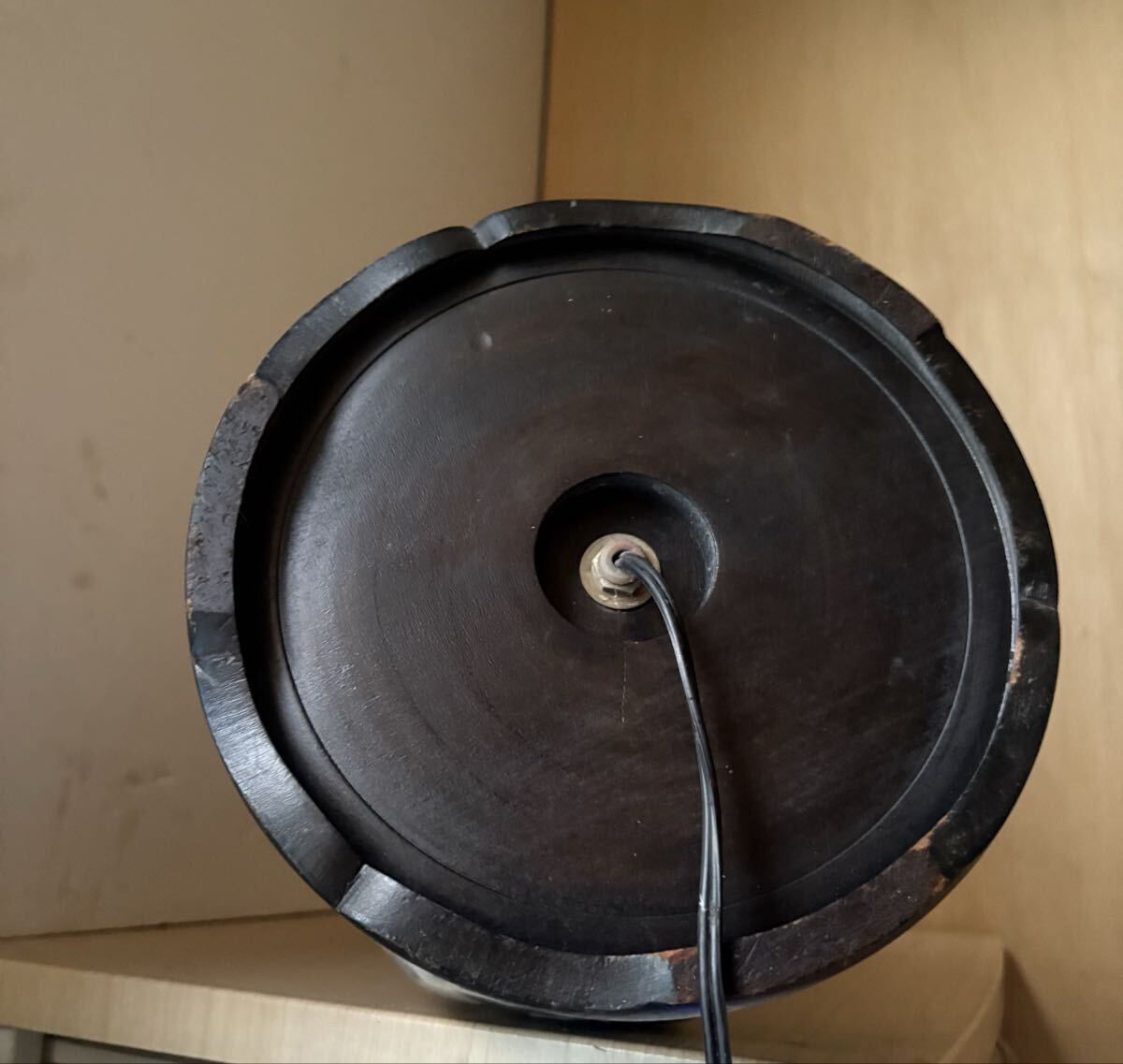 テーブルランプ 陶器製ブルー&ホワイト ひょうたん形 ランプスタンド_画像7