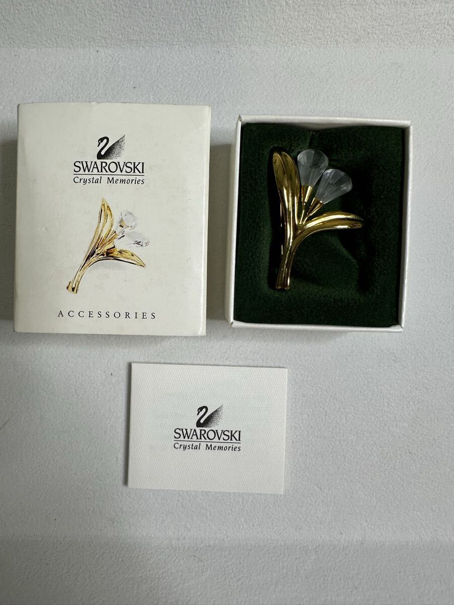 [ коробка есть ]SWAROVSKI Swarovski брошь crystal память z аксессуары цвет Lilly 1 иен ~[24-2.IMP]