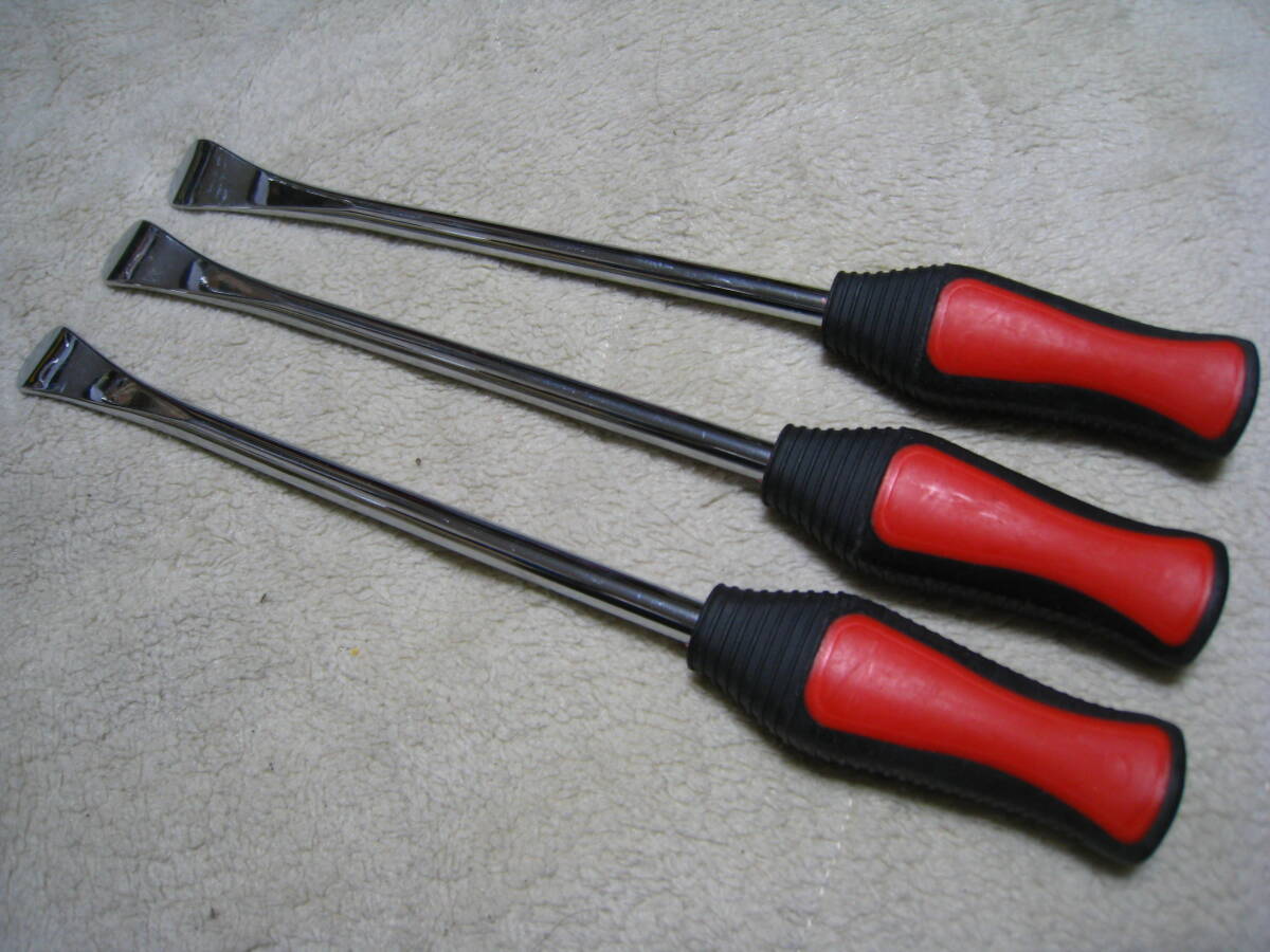 ★ タイヤ交換 薄爪 タイヤレバー 全長300mm / 30cm 車 バイク 自転車 タイヤ ホイール 組み替え バール レバー 3本セット ☆ 未使用 ☆_画像1