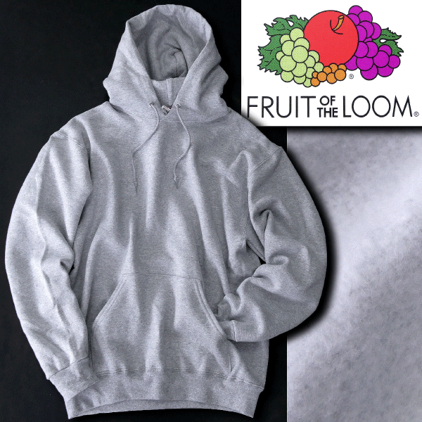 新品 フルーツオブザルーム 中厚 裏起毛 スウェット パーカー L 灰 【I53387】 FRUIT OF THE LOOM メンズ ブルゾン 無地 シンプル_画像2