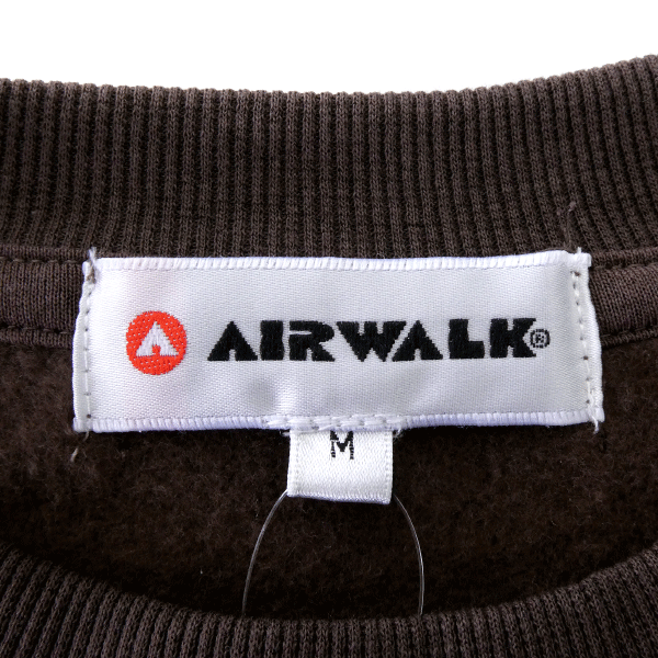新品 エアウォーク 裏起毛 クルーネック スウェット トレーナー M 茶 【I45970】 AIRWALK ロゴ刺繍 秋冬 メンズ 丸首 プルオーバー_画像9