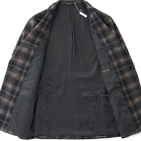 新品 7.9万 マッキントッシュロンドン スライバー ニット ジャケット LL42(幅広LL) 茶 【J56969】 AB7 FLEX JERSEY 秋冬 チェック ウール_画像3