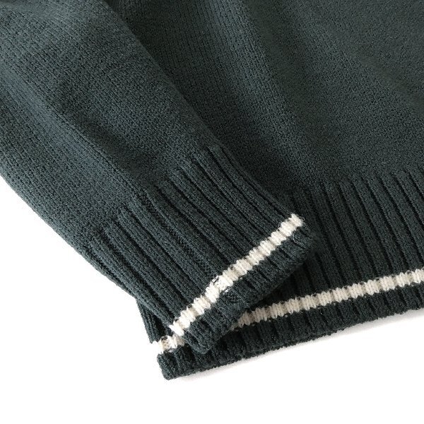 新品 3.9万 アクアスキュータム 日本製 7G ジャカード ウール ニット LL 緑 【I48592】 Aquascutum LONDON 秋冬 メンズ セーター 丸首_画像4